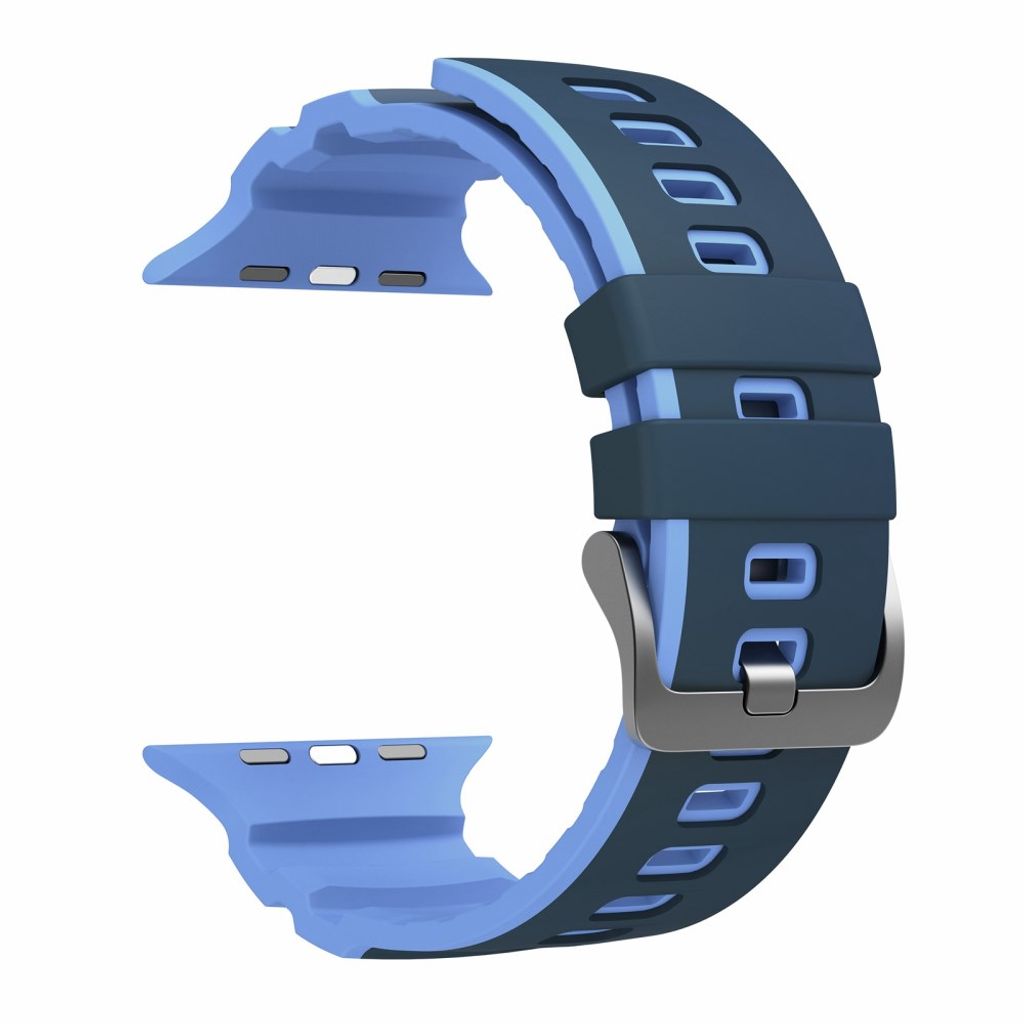 Apple Watch 49/46/44/42mm Tvåfärgat Klockarmband Silikon - Blå