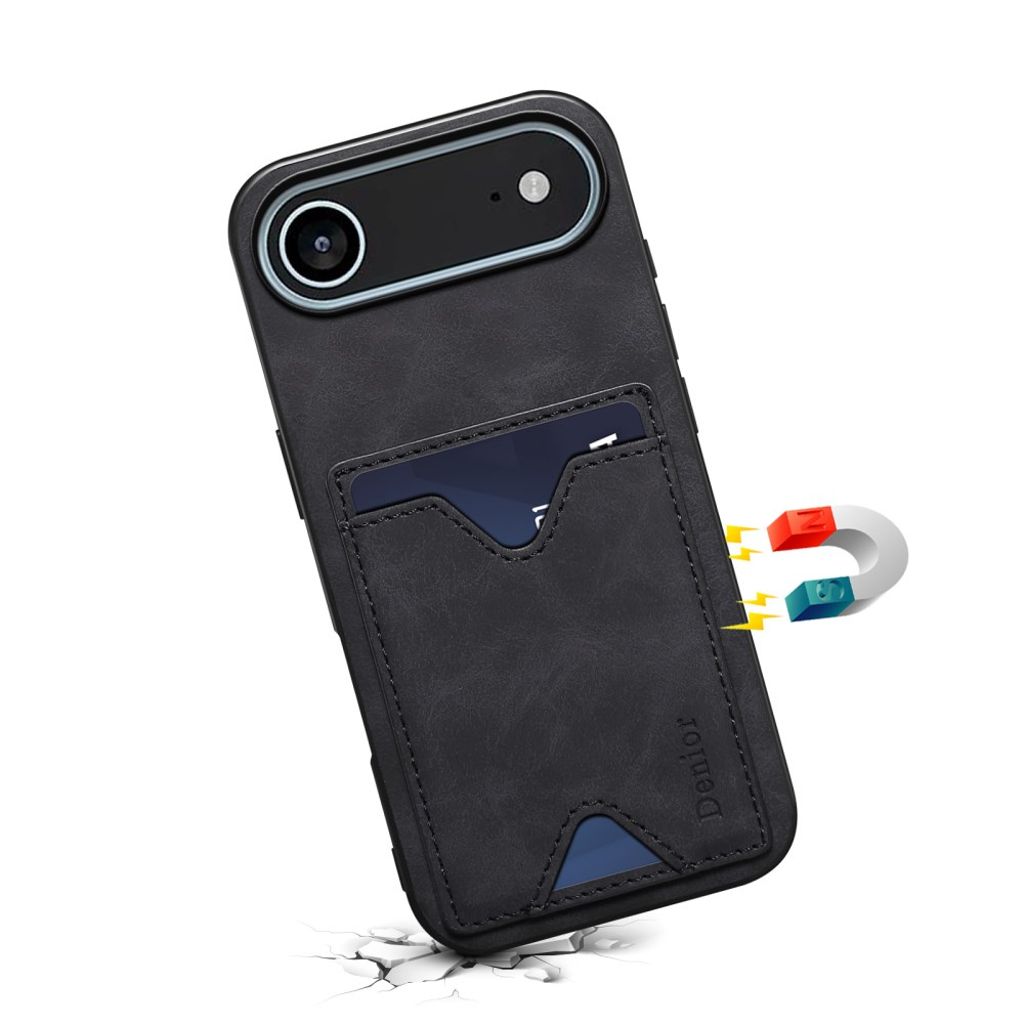 DENIOR iPhone Air Kuori jalustalla - Musta