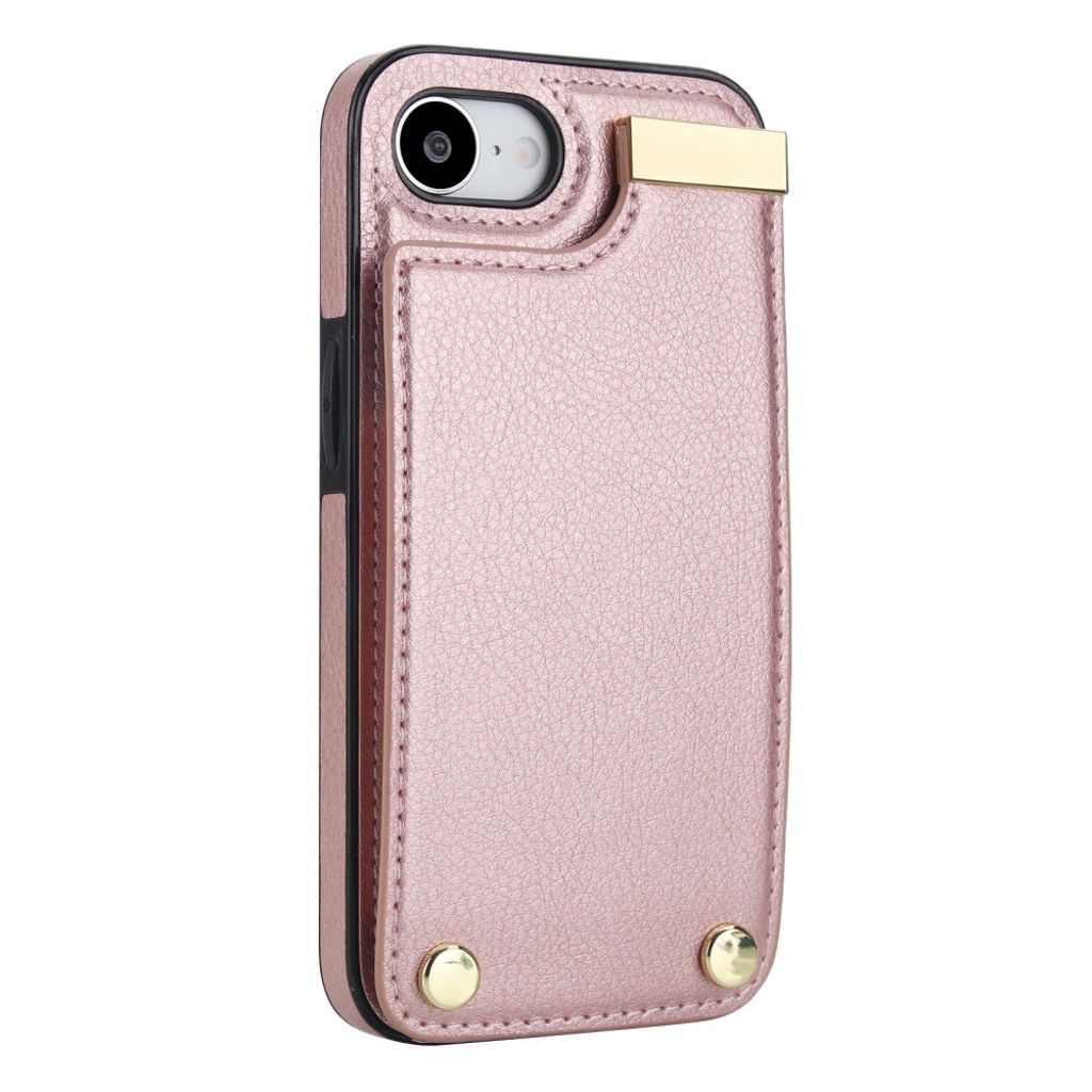 iPhone 16e Case with Card Holder - Rose Gold