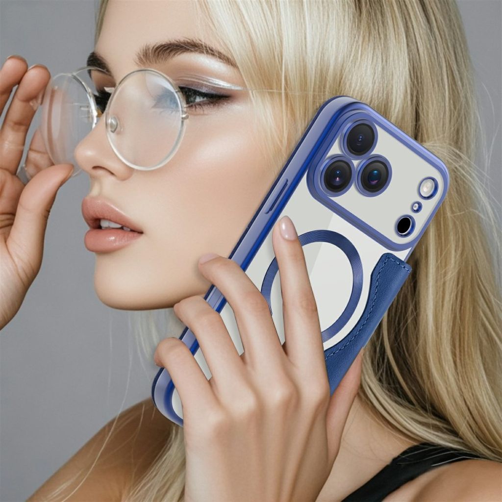 iPhone 17 Pro Max MagSafe RFID-blokerende Pungetui – Blå