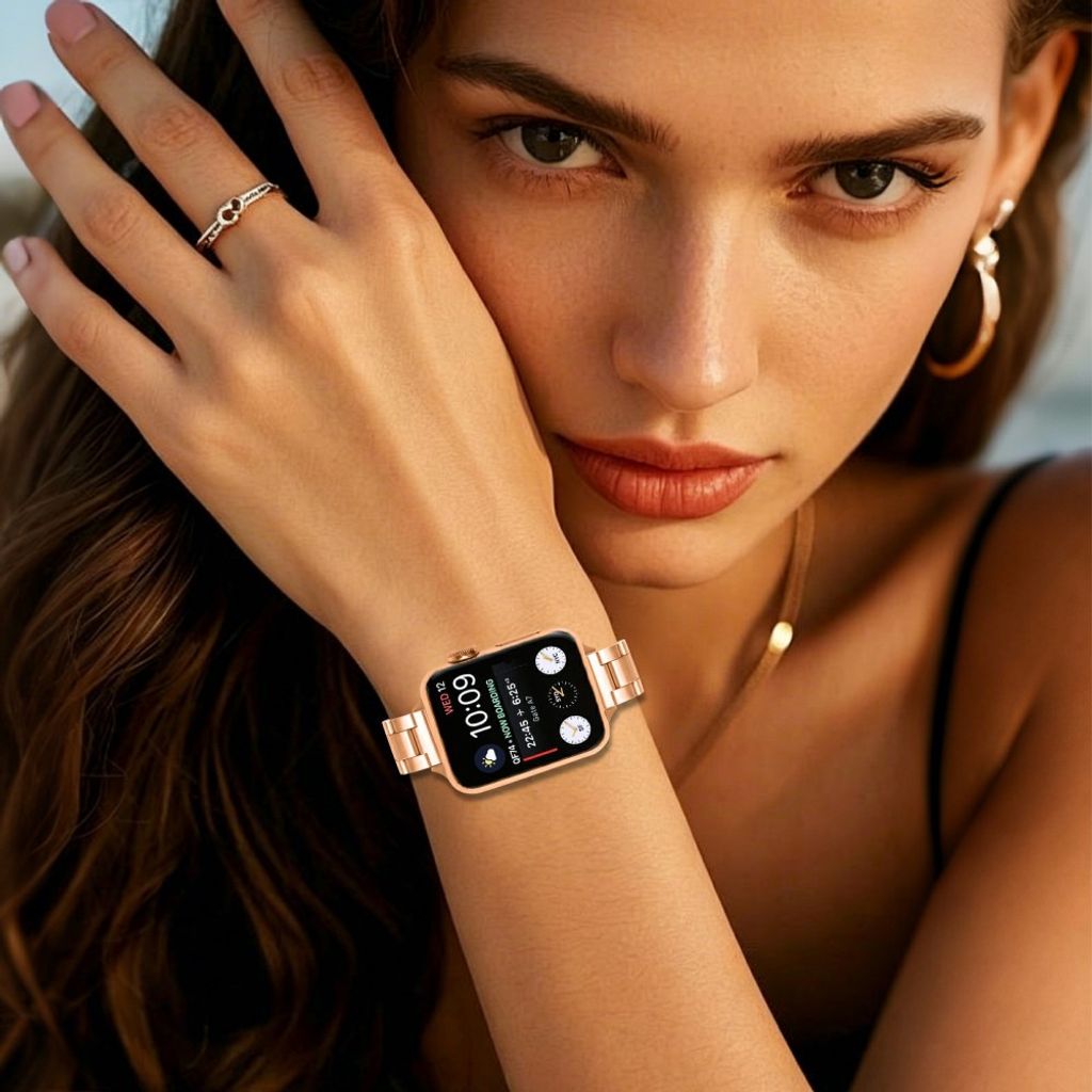 Apple Watch 42/41/40/38mm Klockarmband i rostfritt stål - Roséguld