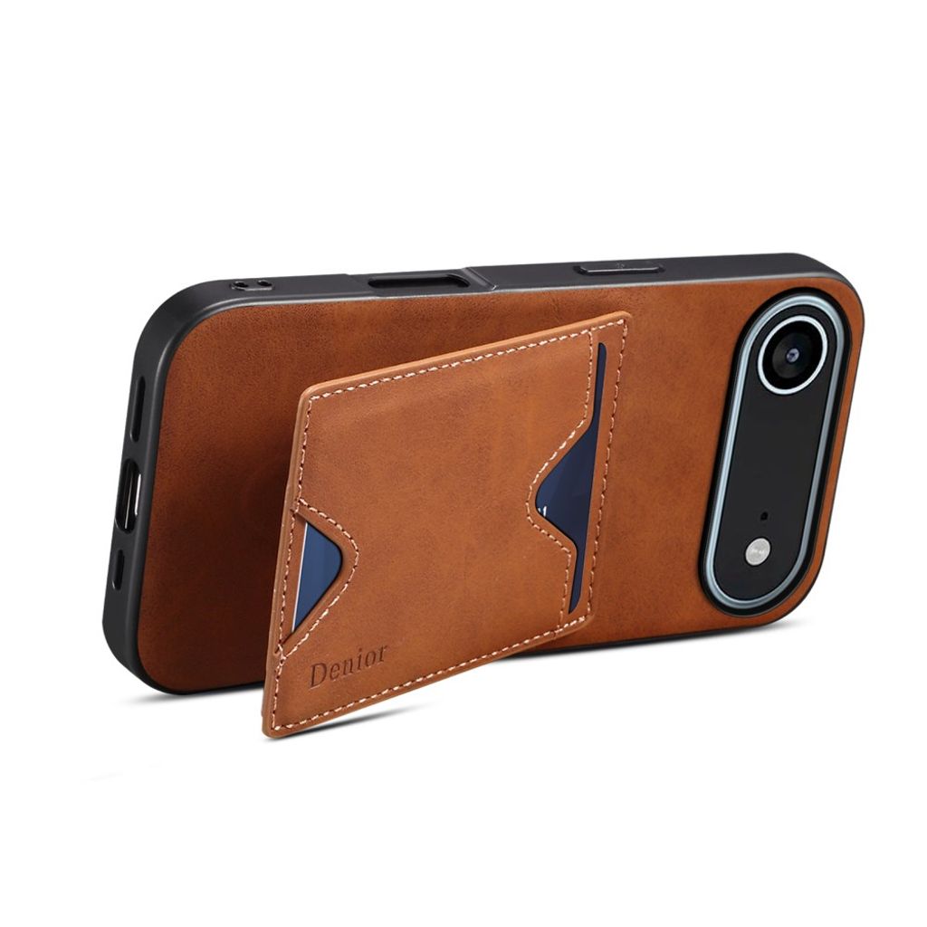 DENIOR iPhone Air Kuori jalustalla - Ruskea