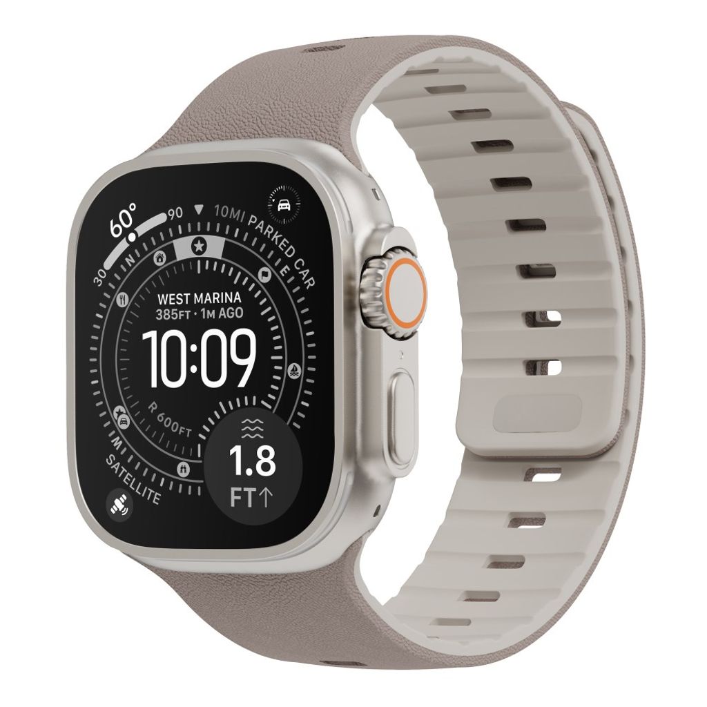 Apple Watch 42/41/40/38mm Klockarmband i texturerat silikon - Grå/Vit