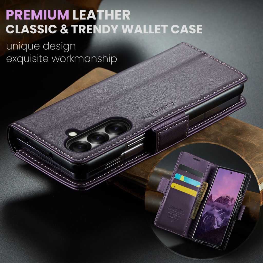 CASEME Samsung Galaxy Z Fold7 5G Fodral med RFID-blockerande - Lila