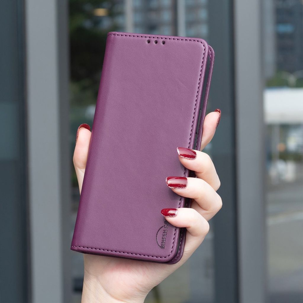 Samsung Galaxy A37 5G BF18 Plånboksfodral Stativ Korthållare - Mörklila