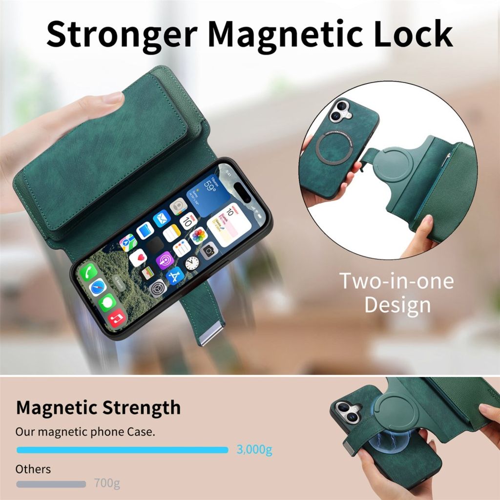 CASENEO iPhone 16 Plus Cover with Stand - Green