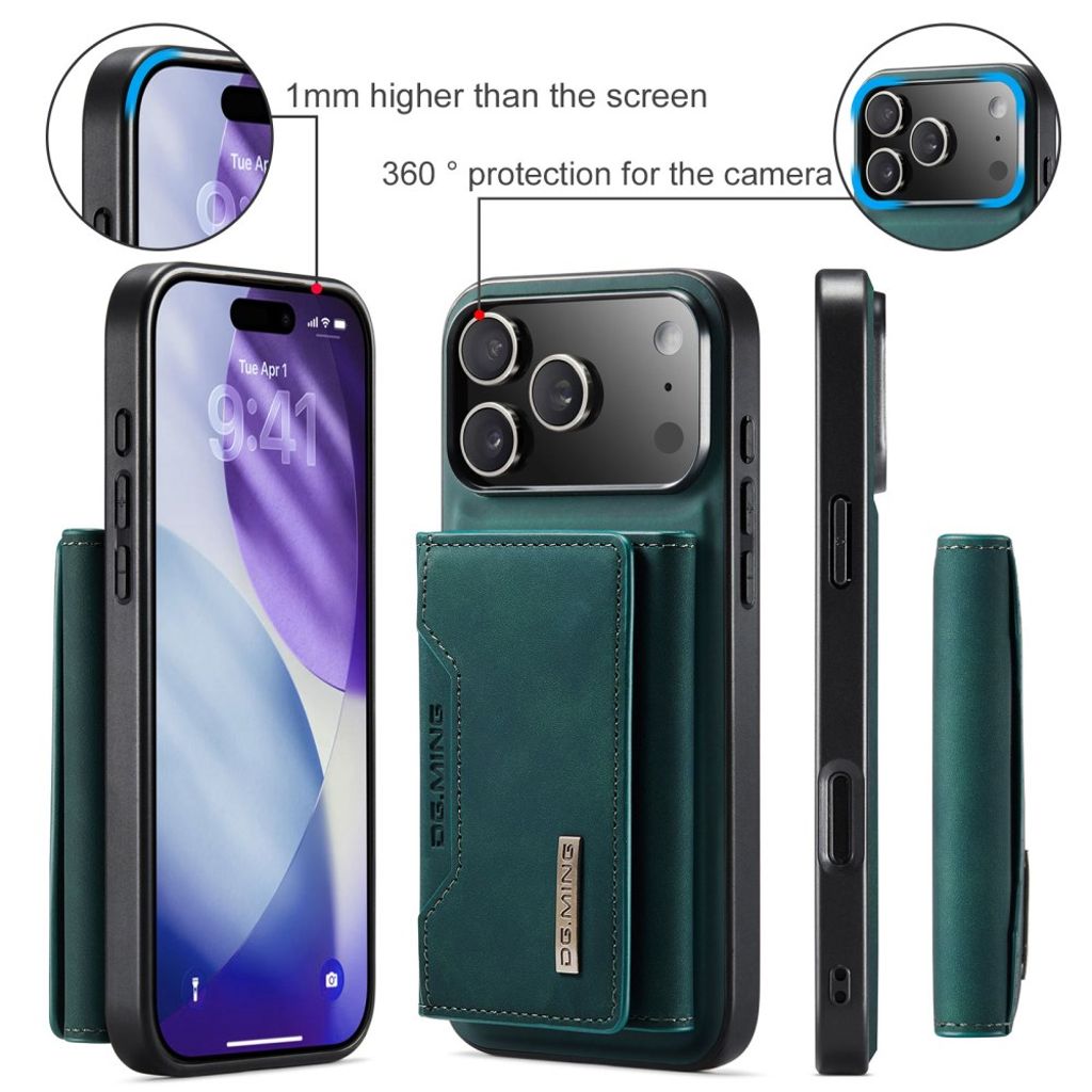 DG.MING iPhone 17 Pro Max Deksel med Lommebok - Grønn