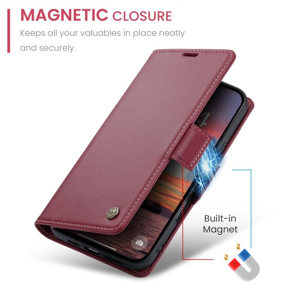 CASEME iPhone 17 Pro Max Etui med Kortspor - Rød