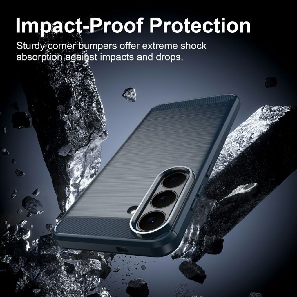 Samsung Galaxy S26 FE deksel med karbonfibertekstur – blå