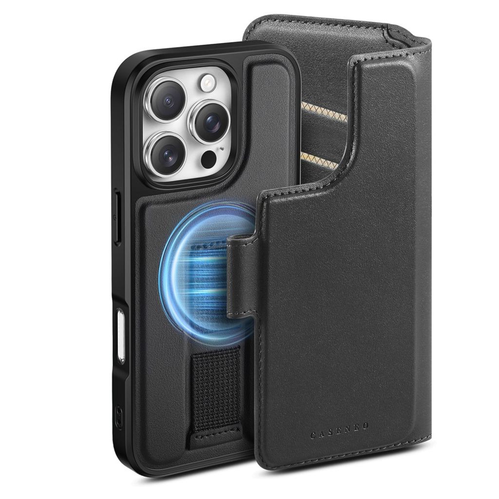 CASENEO iPhone 16 Pro Max Wallet Cover Magnetic – Black