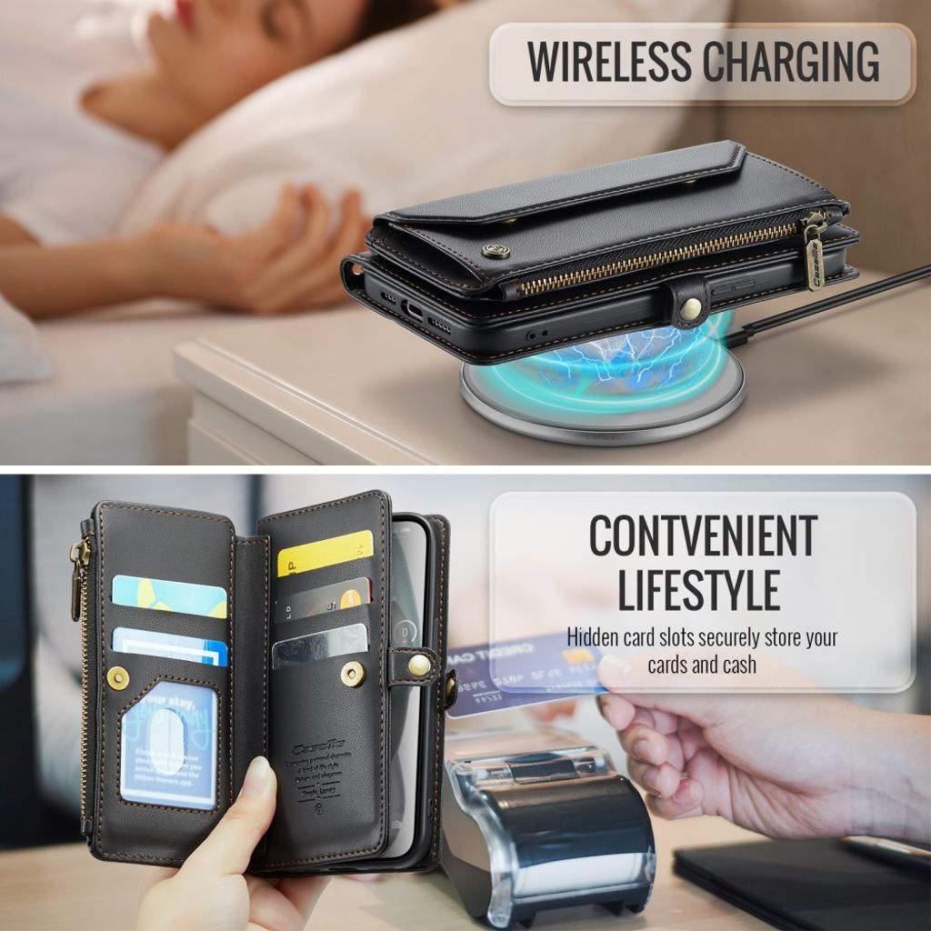 CASEME iPhone 15 Wallet Cover - Black