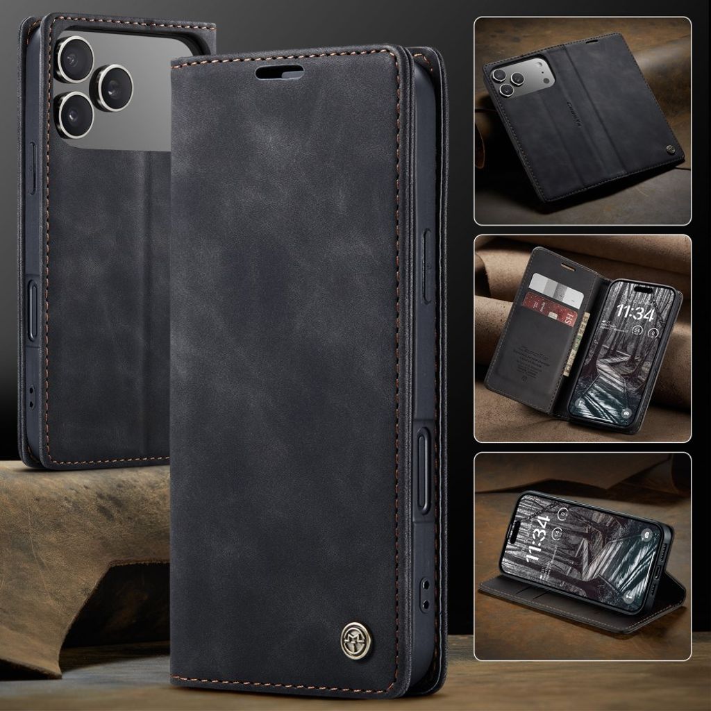 CASEME iPhone 17 Pro Max Lommeboketui med Kortspor - Svart