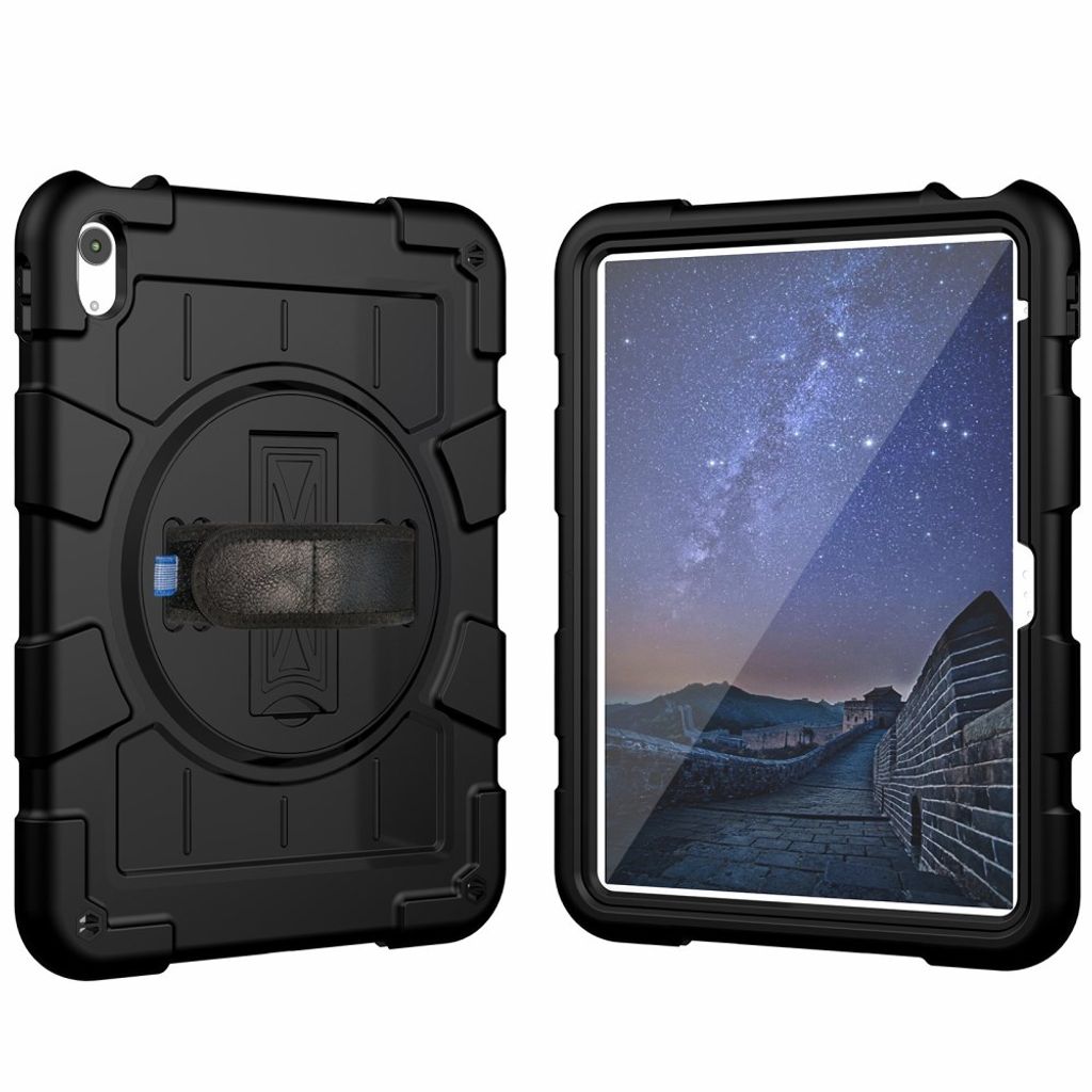 iPad A16 11" 2025/10.9" 2024 Cover med roterende håndrem og standfunktion - Sort