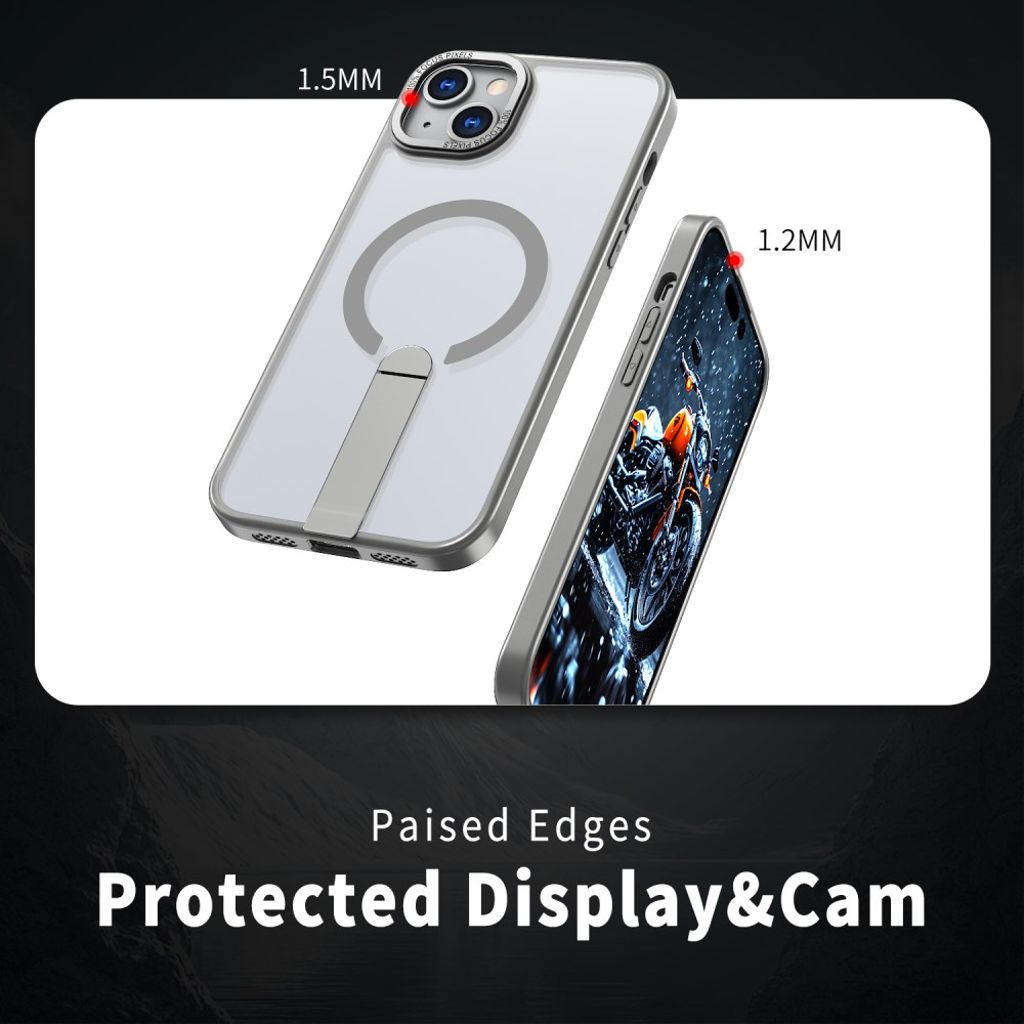 iPhone 14 Plus MagSafe Deksel med Stativ – Grå