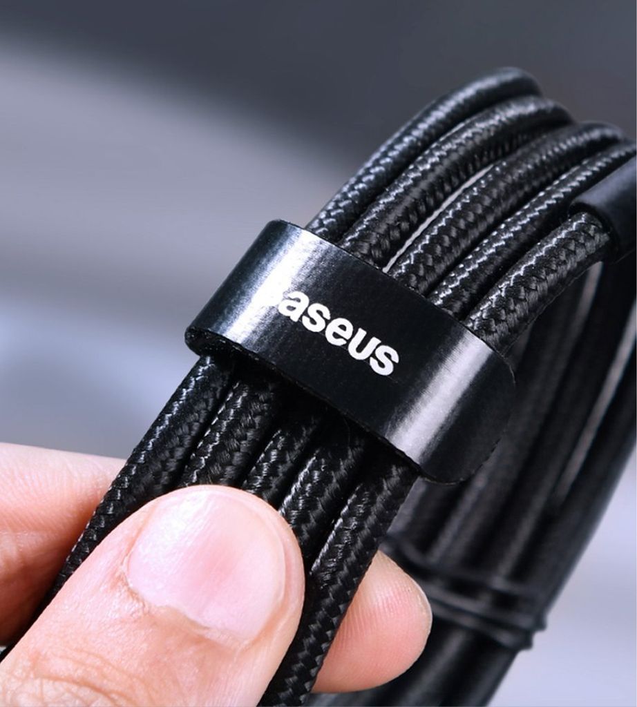 Baseus CATKLF-AL91 USB-C til USB-C PD QC kabel 100W 2m – sort/rød