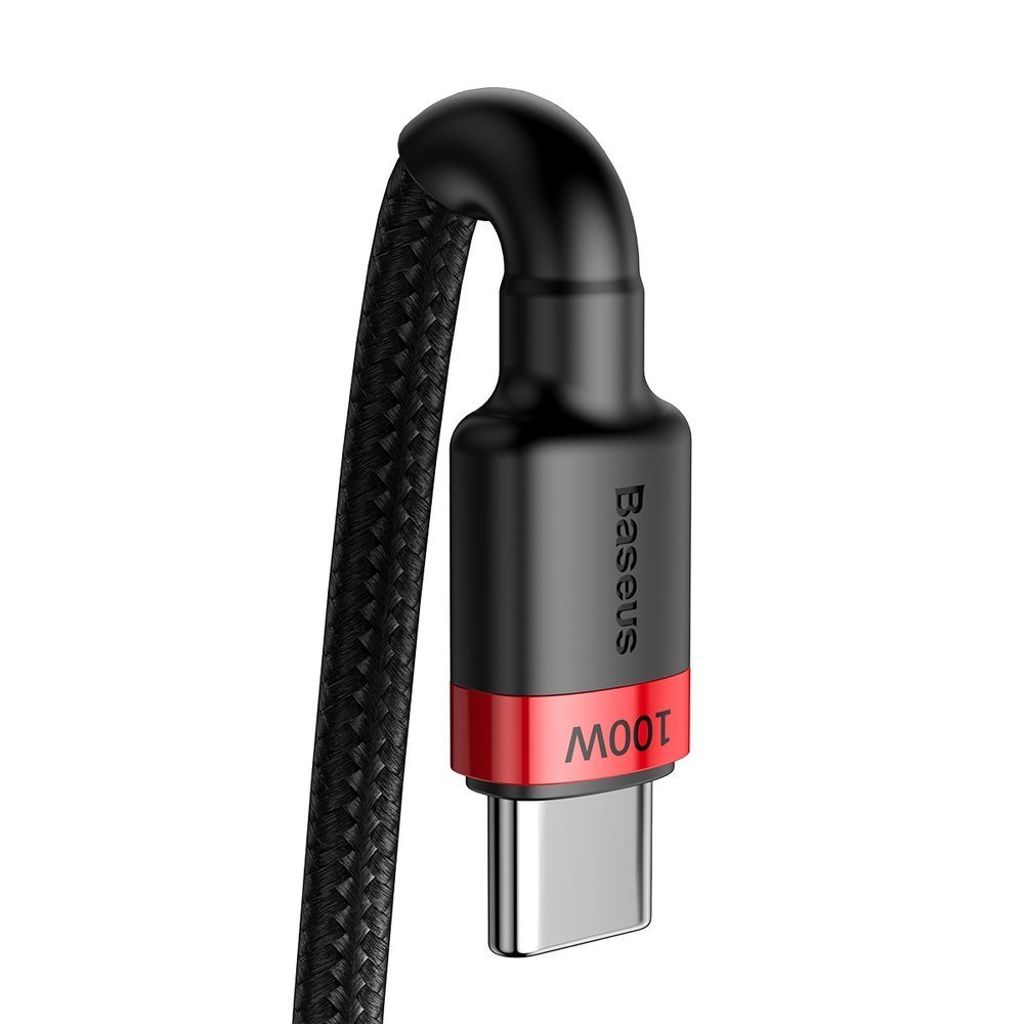 Baseus CATKLF-AL91 USB-C til USB-C PD QC kabel 100W 2m – sort/rød