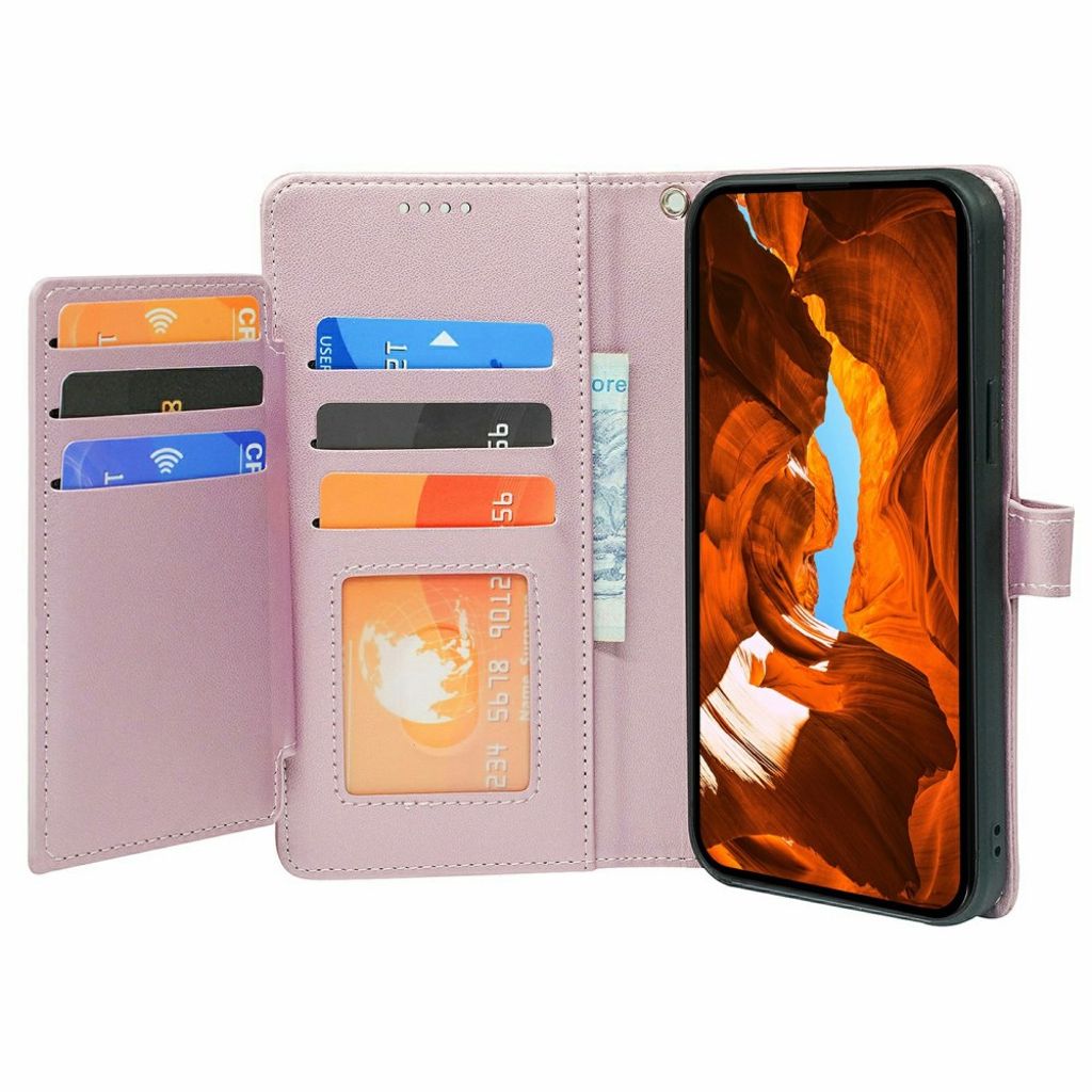 OnePlus 15 Wallet Cover 9 Card Slots Stand - Rose Gold