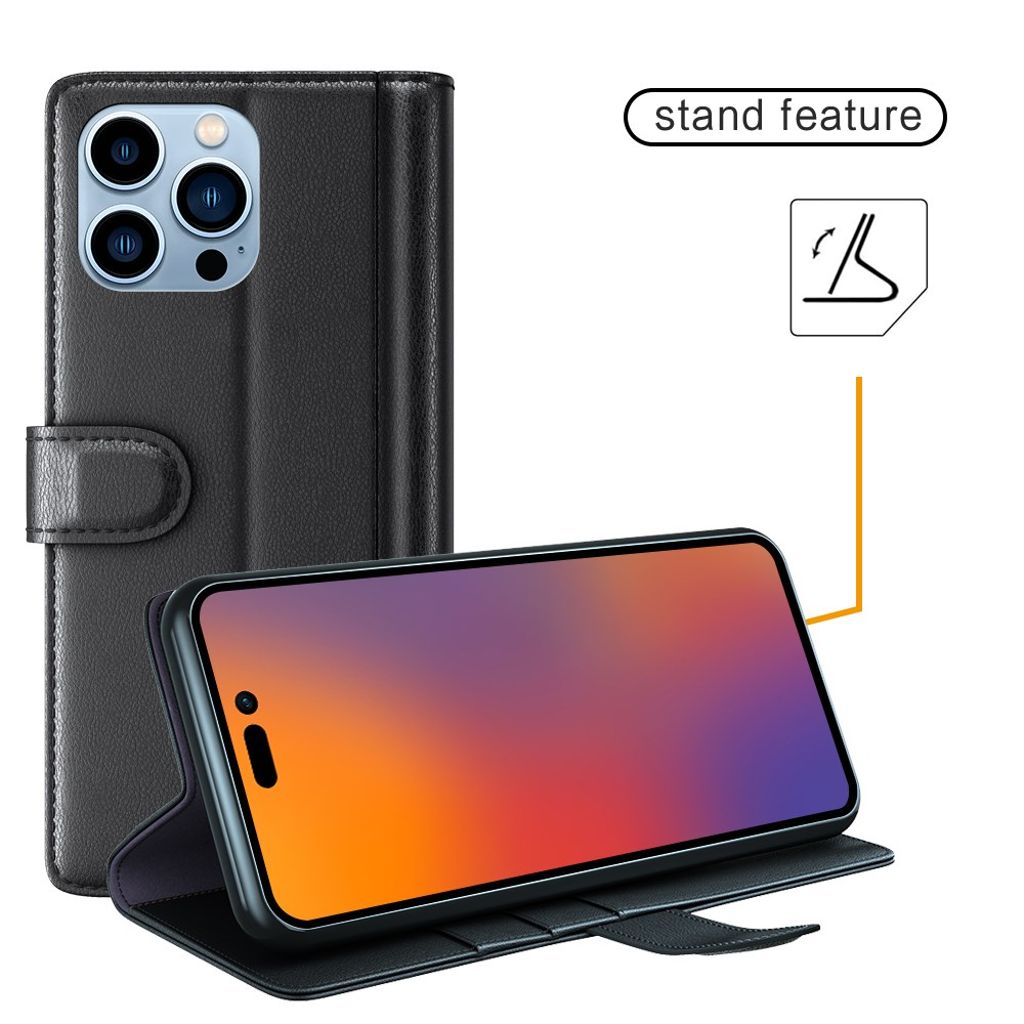 iPhone 14 Pro Max Wallet Cover - Black