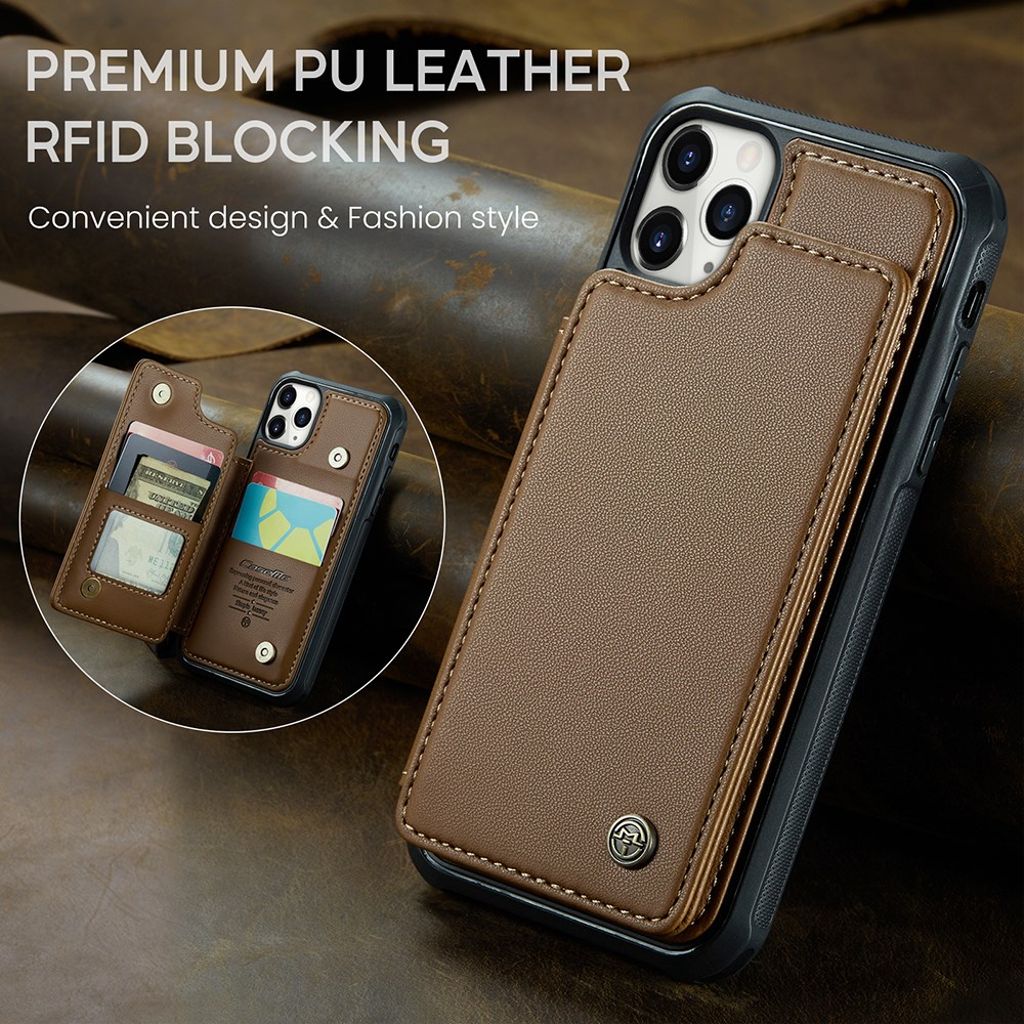 CASEME iPhone 11 Pro Cover med 5 Kortplads - Brun