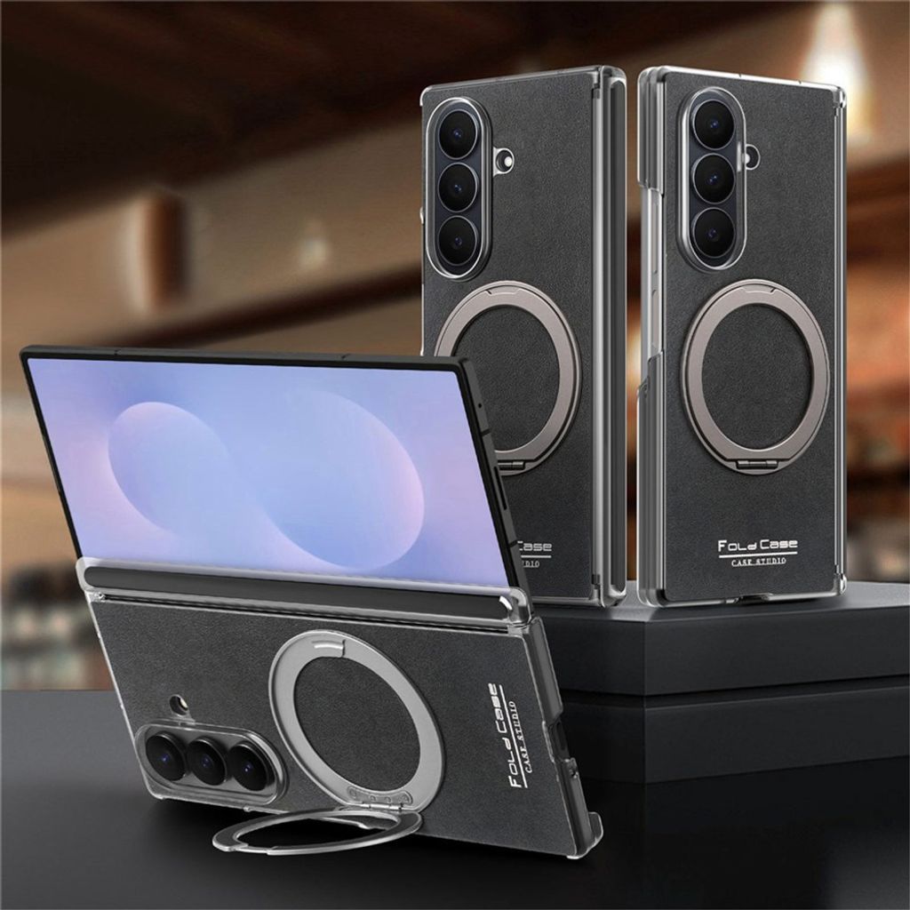 Samsung Galaxy Z Fold8 Ultra MagSafe kuori rengasjalustalla - Musta