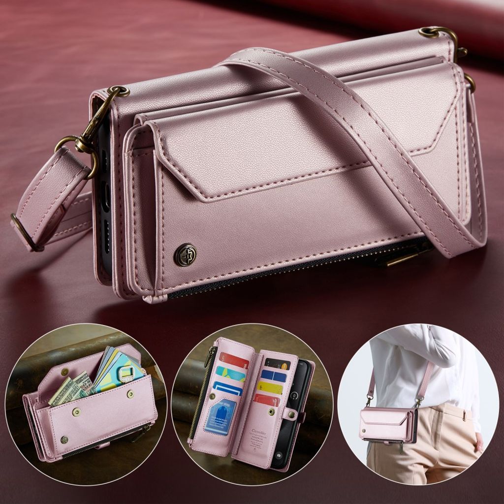 CASEME iPhone 15 Pro Max Cover with 10 Card Slots - Pink