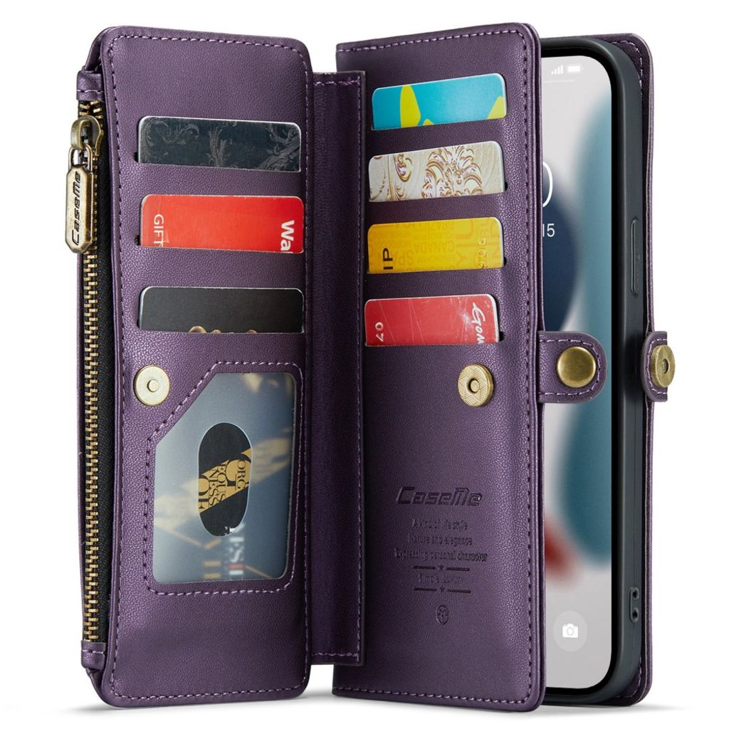 CASEME iPhone 13 Pro Max Lompakkokotelo Korttipaikoilla - Violetti