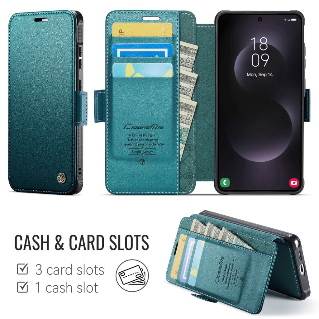 CASEME 053  Samsung Galaxy S24 Ultra  Flip Cover MagSafe RFID-blokerende - Turkis