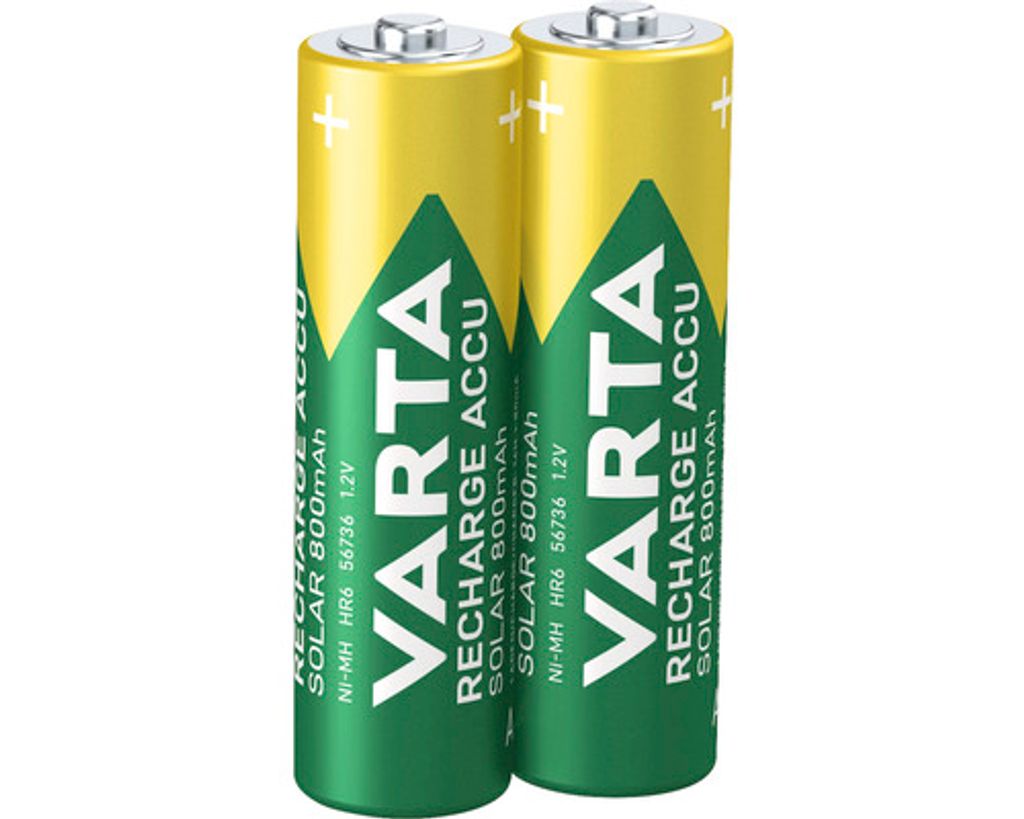 VARTA Recharge Accu Solar Oplaadbare batterij voor solarverlichting AA 800 mAh, 2 stuks