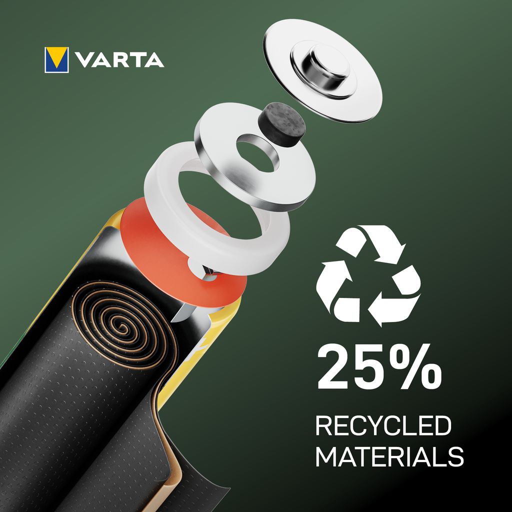 VARTA Recharge Accu Kierrätetty AAA-akku 800mAh, 4 kpl