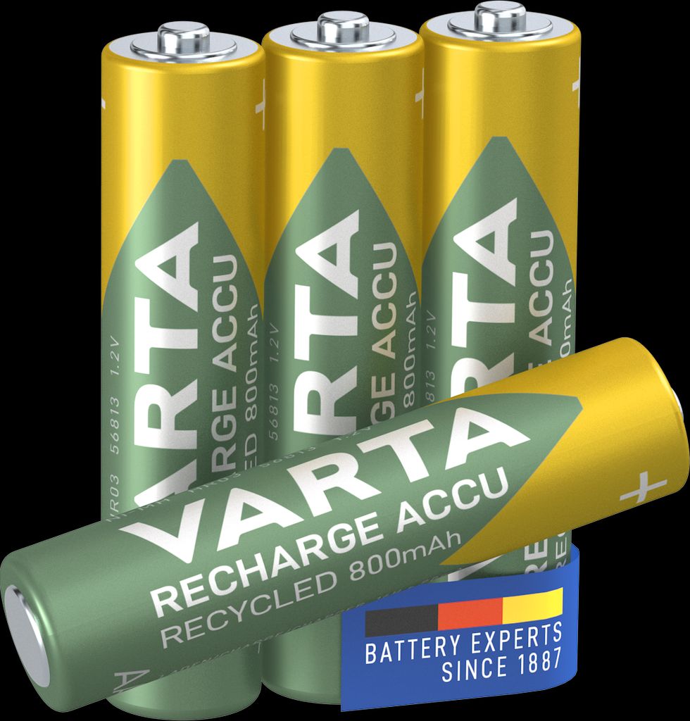 VARTA Recharge Accu Kierrätetty AAA-akku 800mAh, 4 kpl