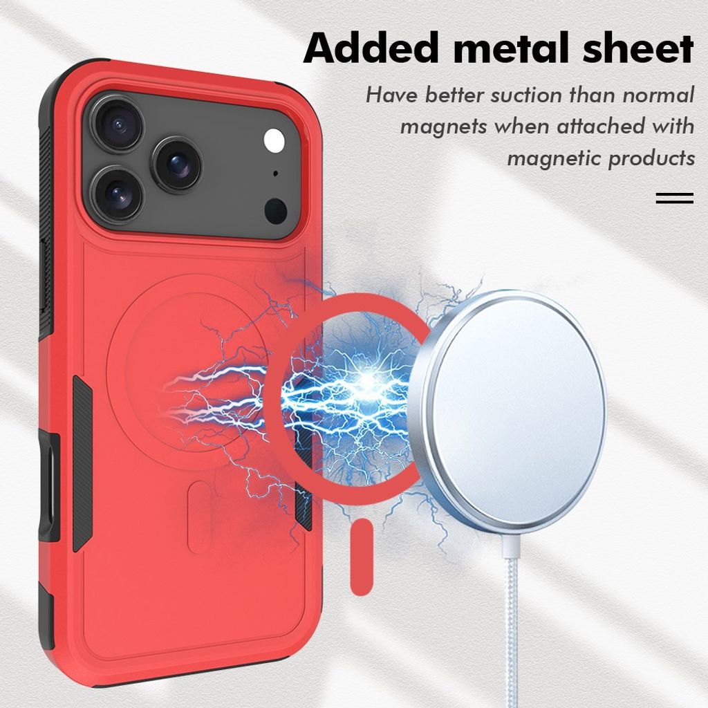 iPhone 17 Pro Max MagSafe Deksel Støtsikkert - Rød