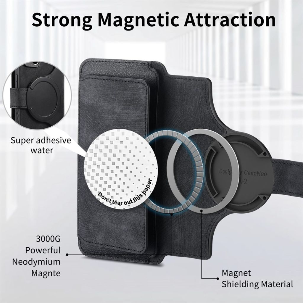 CASENEO iPhone 16 Plus Cover with Stand - Black