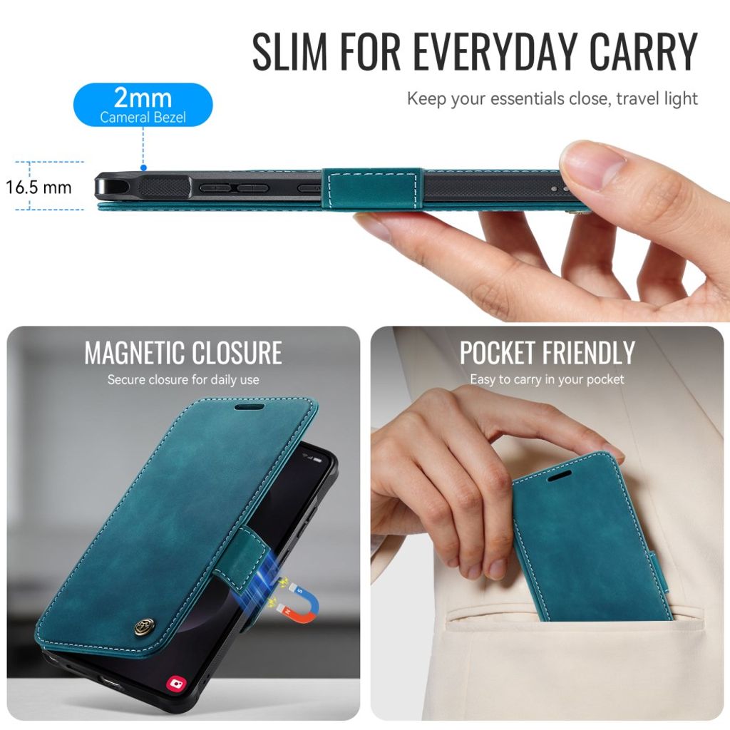CASEME 053  Samsung Galaxy S26 Ultra  Flip Cover MagSafe RFID-blokerende - Blå