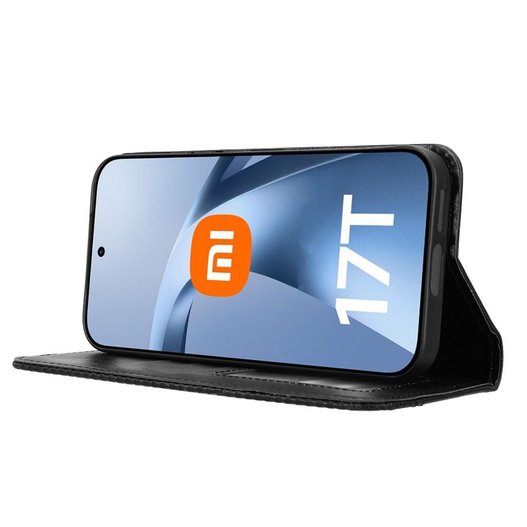 Xiaomi 17T Pro Plånboksfodral i PU-läder - Svart