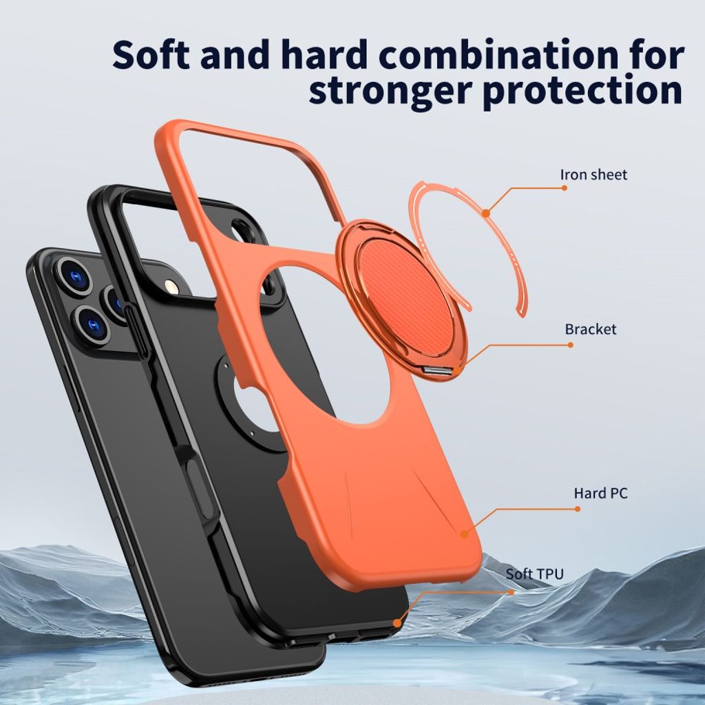 iPhone 17 Pro Max MagSafe kompatibel Cover med Stativ - Orange