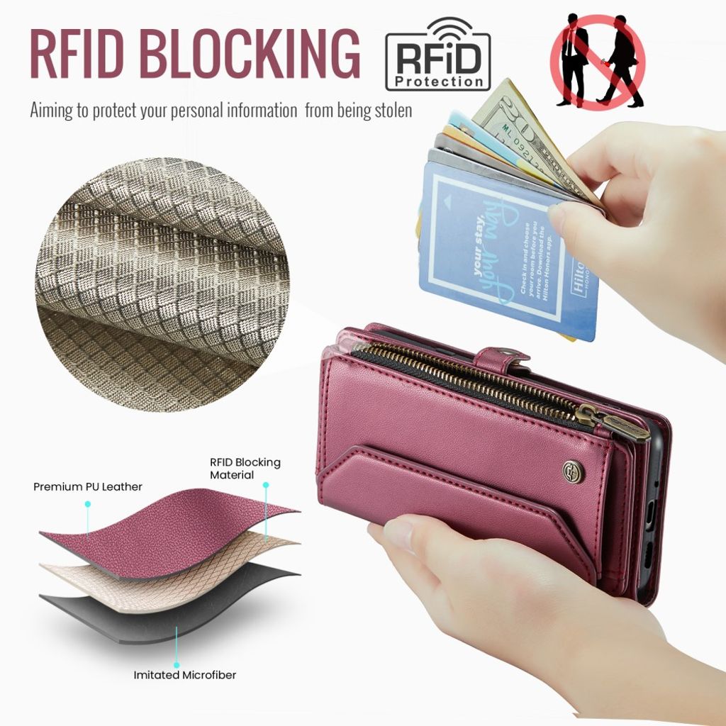 CASEME Google Pixel 10 Pro / Pixel 10 Cover with 10 Card Slots - Red