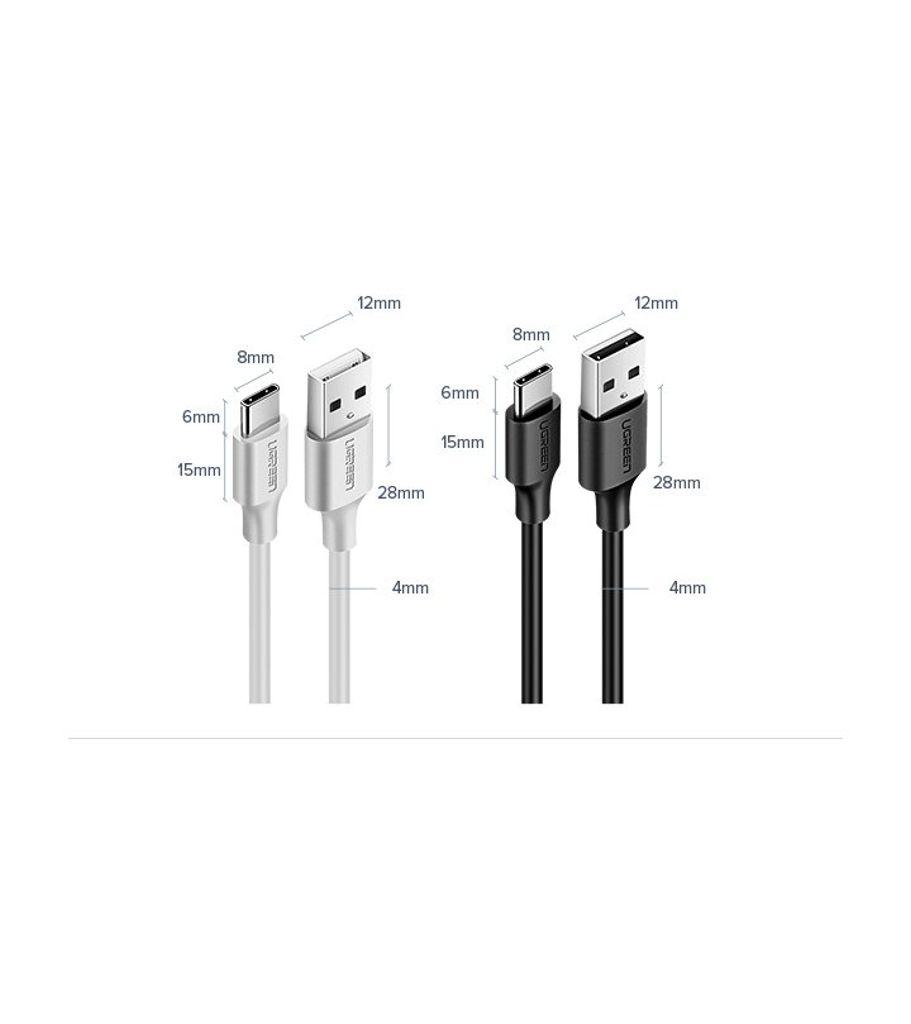 Ugreen US287 60118 USB-A til USB-C 3A kabel 2m – sort