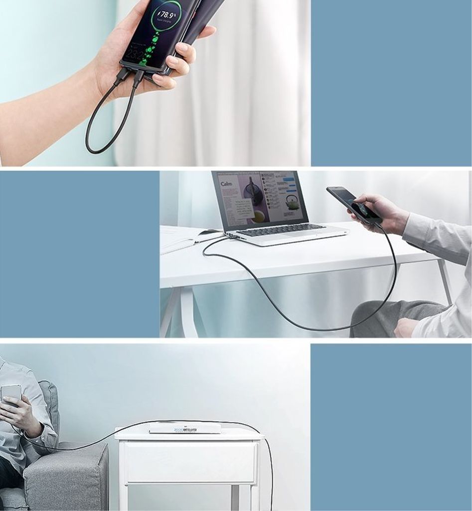 Ugreen US287 60826 USB-A / USB-C 3A kabel 3m - sort