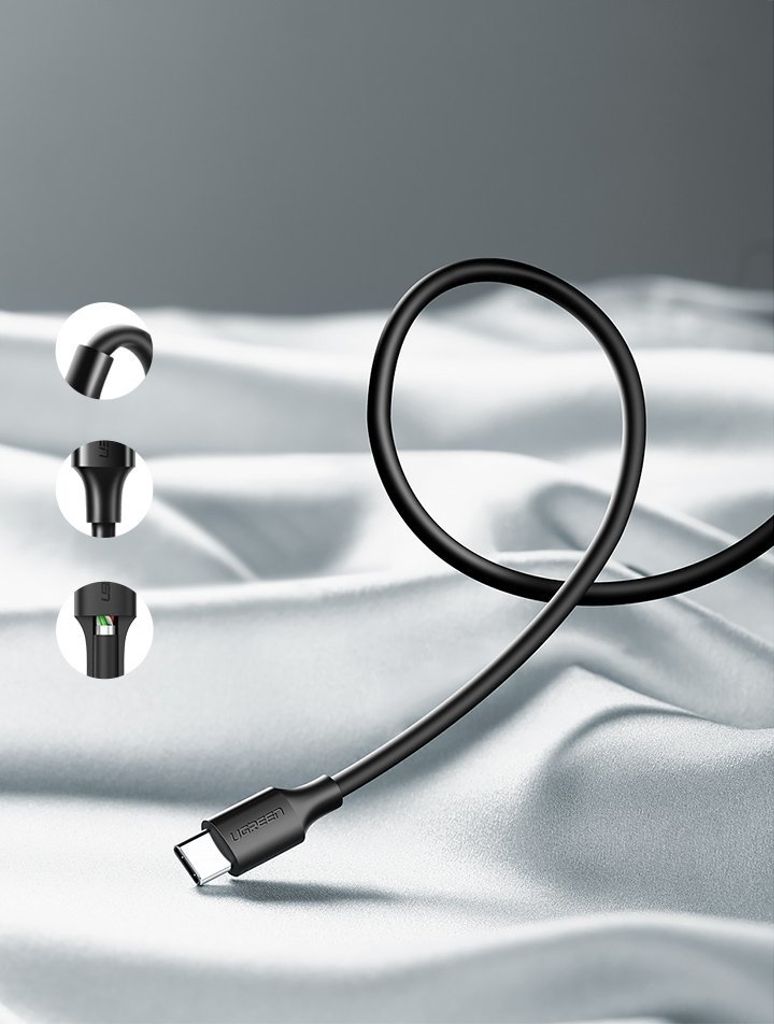 Ugreen US287 60826 USB-A / USB-C 3A kabel 3m - sort