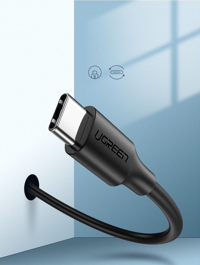 Ugreen US287 60826 USB-A / USB-C 3A kabel 3m - sort