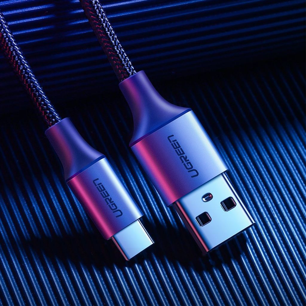 Ugreen US288 60128 USB-A til USB-C QC 3.0 2m kabel – grå