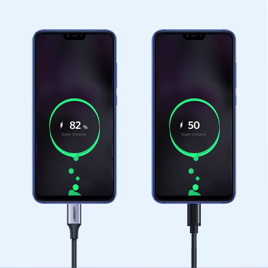 Ugreen US288 60128 USB-A til USB-C QC 3.0 2m kabel – grå
