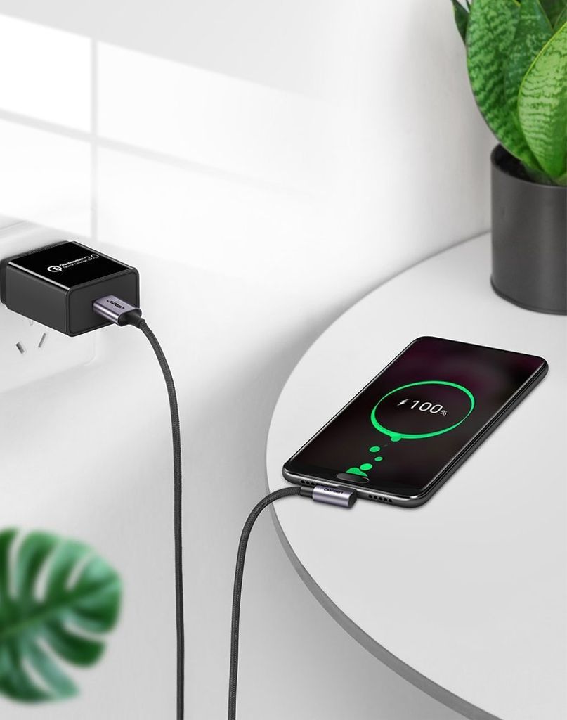 Ugreen US284 50941 USB-A til USB-C (vinklet) kabel 1m – grå
