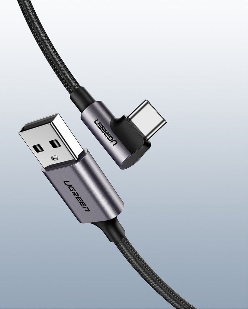 Ugreen US284 50941 USB-A til USB-C (vinklet) kabel 1m – grå