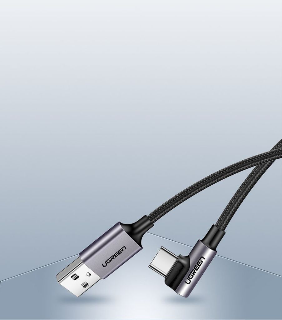 Ugreen US284 50941 USB-A til USB-C (vinklet) kabel 1m – grå