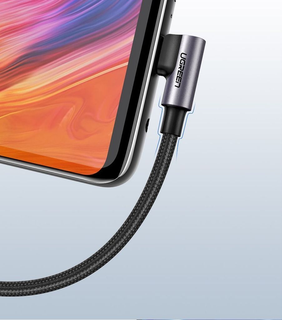 Ugreen US284 50941 USB-A til USB-C (vinklet) kabel 1m – grå