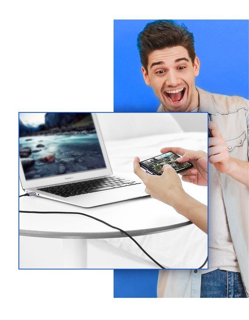 Ugreen US284 50941 USB-A til USB-C (vinklet) kabel 1m – grå