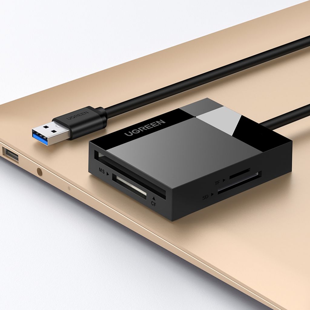 Ugreen CR125 30231 minneskortläsare – SD / micro SD / CF / MS – svart