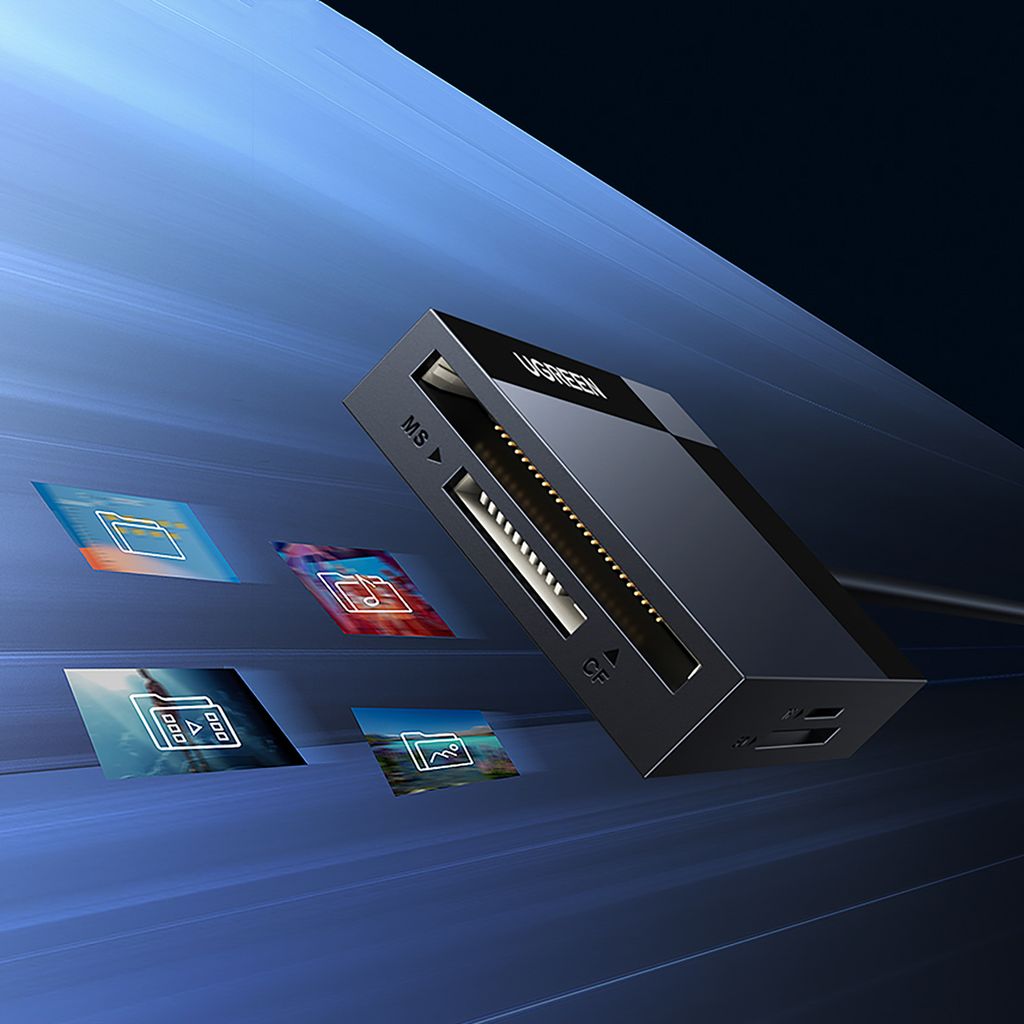 Ugreen CR125 30231 minneskortläsare – SD / micro SD / CF / MS – svart