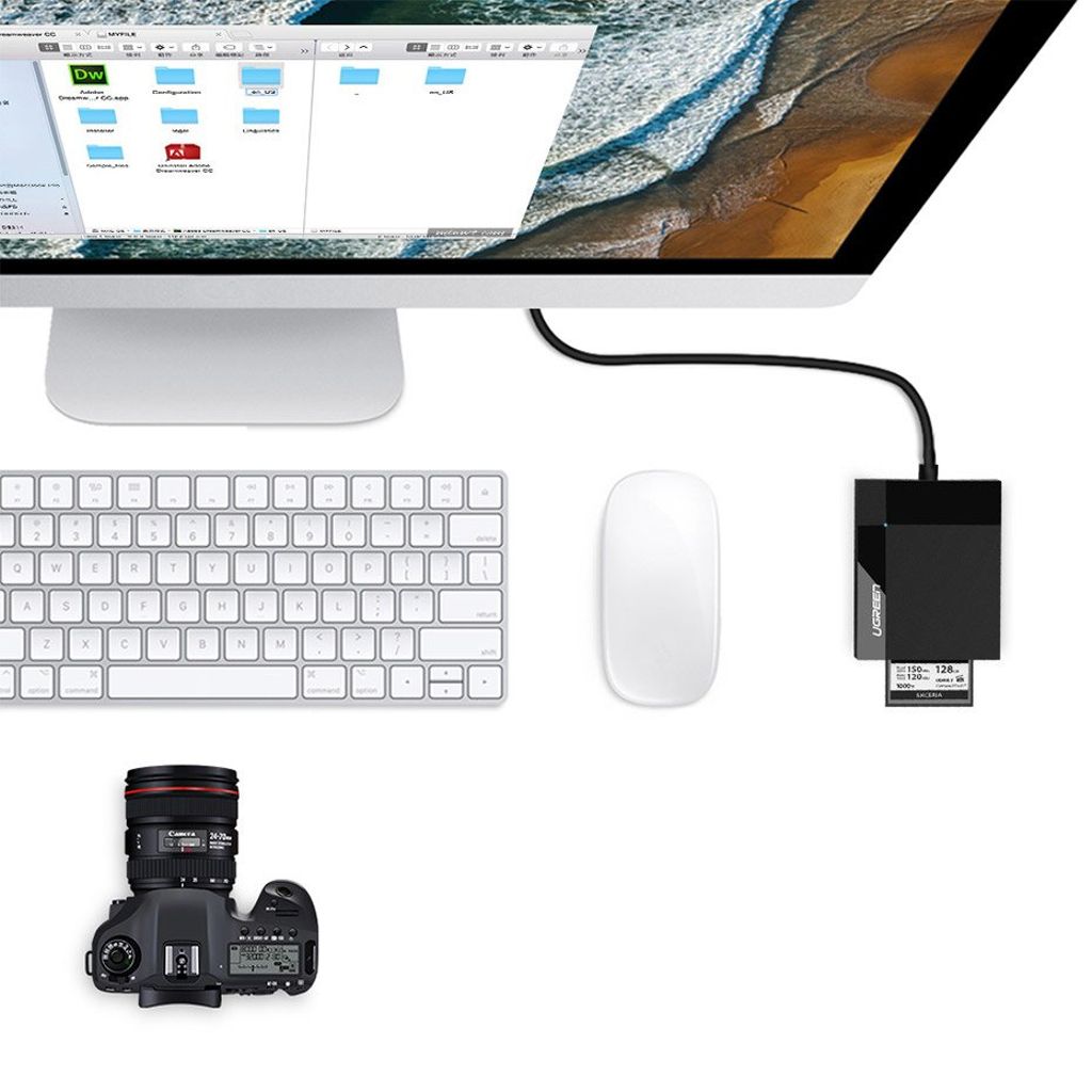 Ugreen CR125 30231 minneskortläsare – SD / micro SD / CF / MS – svart